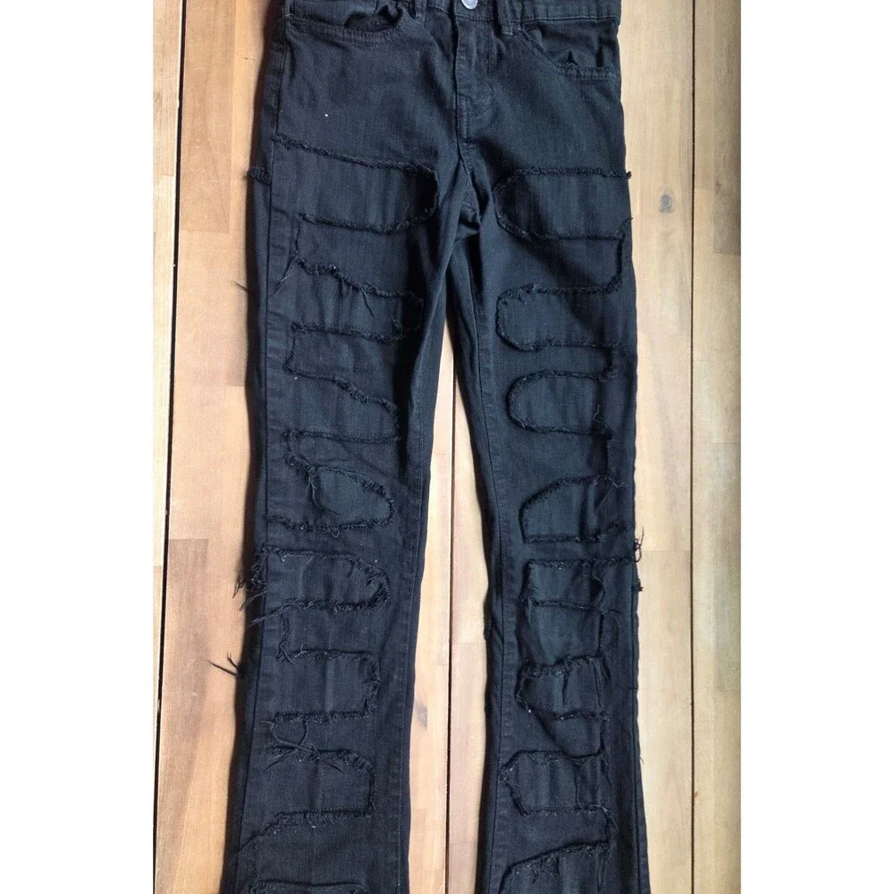 Jordan Craig Boys Black Martin Oasis Stacked Jeans sz 12